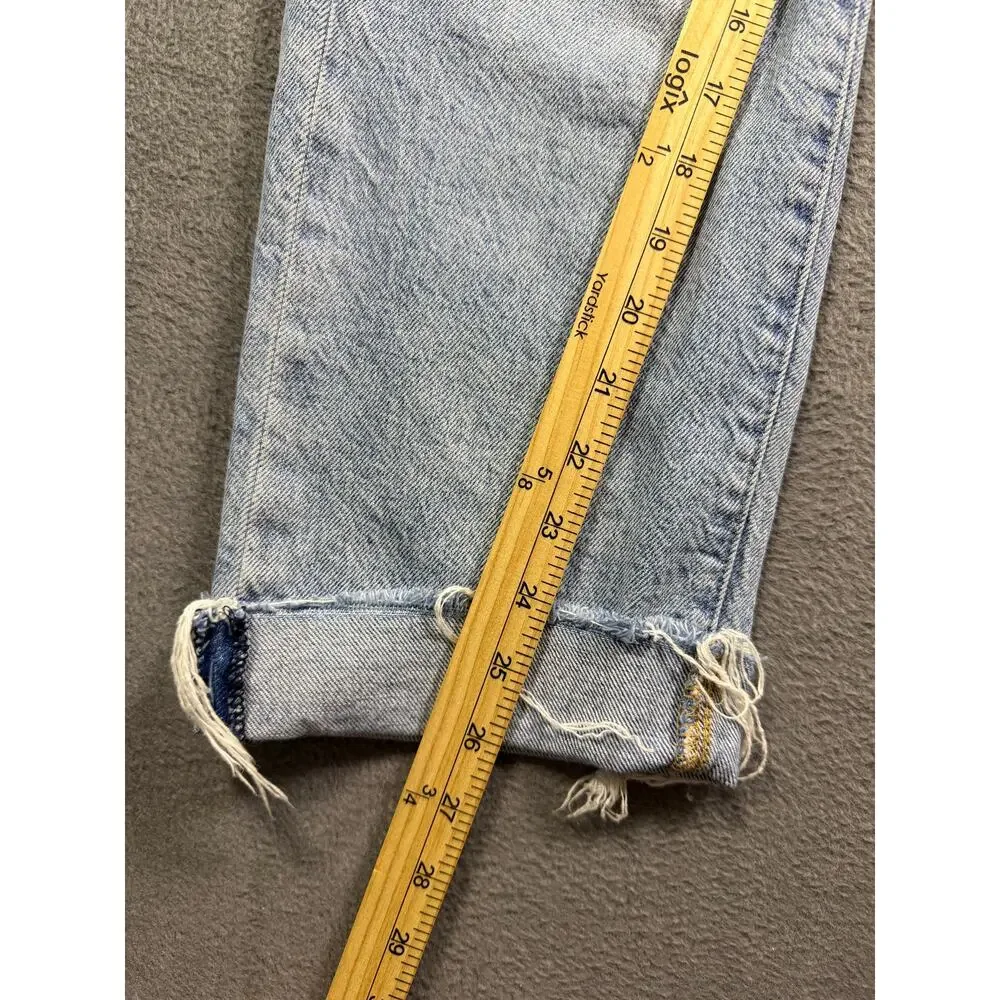 Lucky Brand High Rise Drew Straight Jeans Size 4 27 Distressed Ripped Light Wash